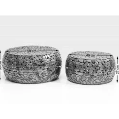 Couchtisch Pebbles Deluxe Silber (2/Set)