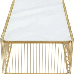 Couchtisch Wire Glas Marble Weis 145X70Cm
