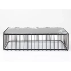 Couchtisch Wire Glas Marble Schwarz 145X70Cm