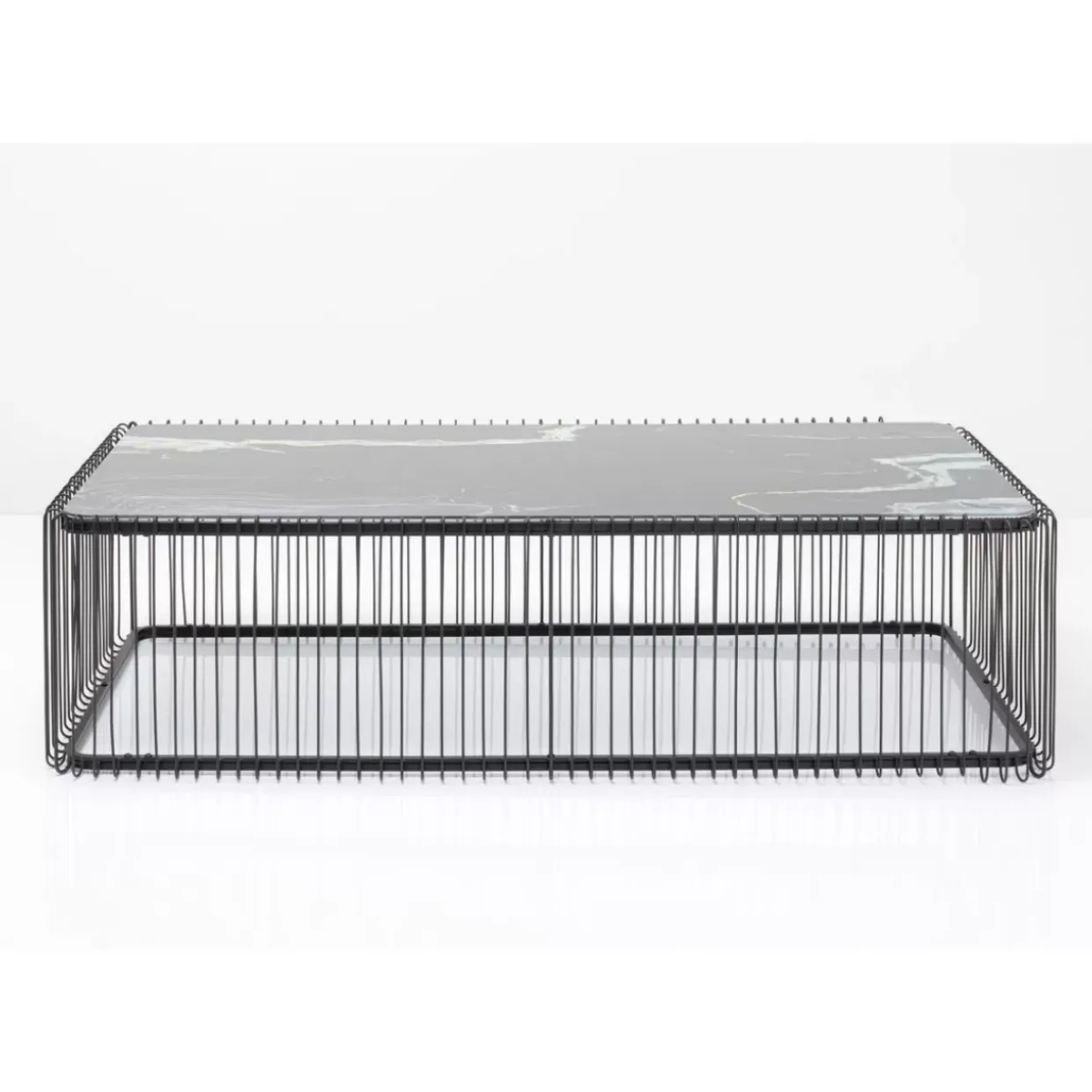 Couchtisch Wire Glas Marble Schwarz 145X70Cm