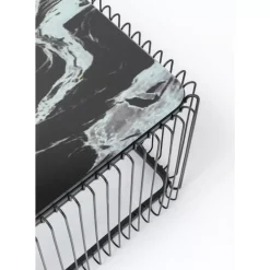 Couchtisch Wire Glas Marble Schwarz 145X70Cm