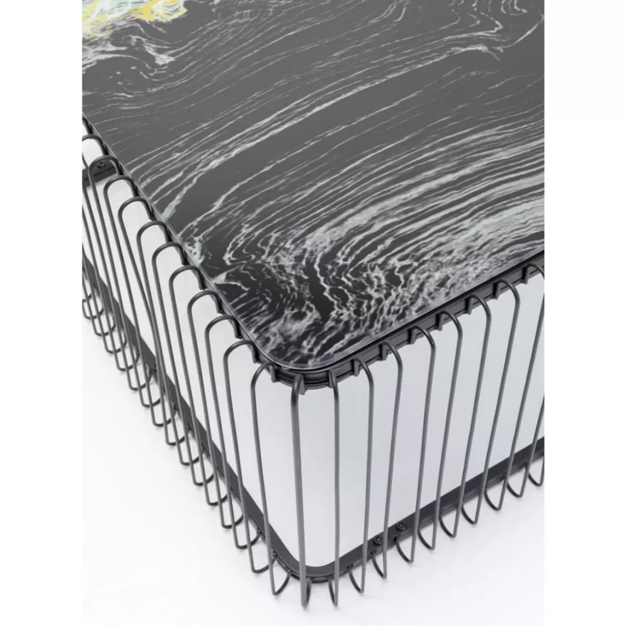 Couchtisch Wire Glas Marble Schwarz 145X70Cm