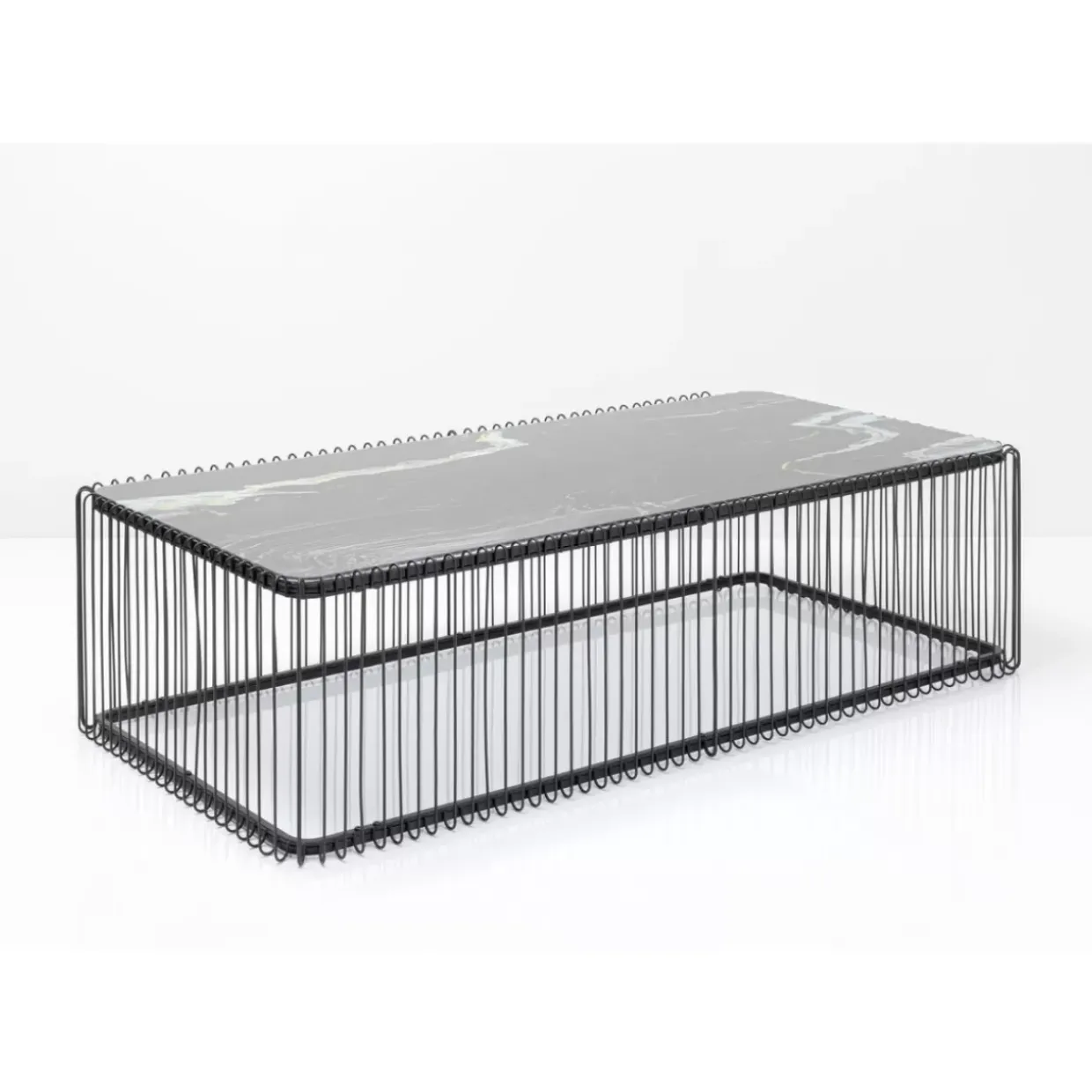 Couchtisch Wire Glas Marble Schwarz 145X70Cm