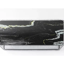Couchtisch Wire Glas Marble Schwarz 145X70Cm