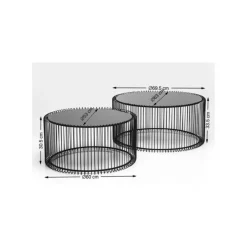 Couchtisch Wire Silber (2/Set)