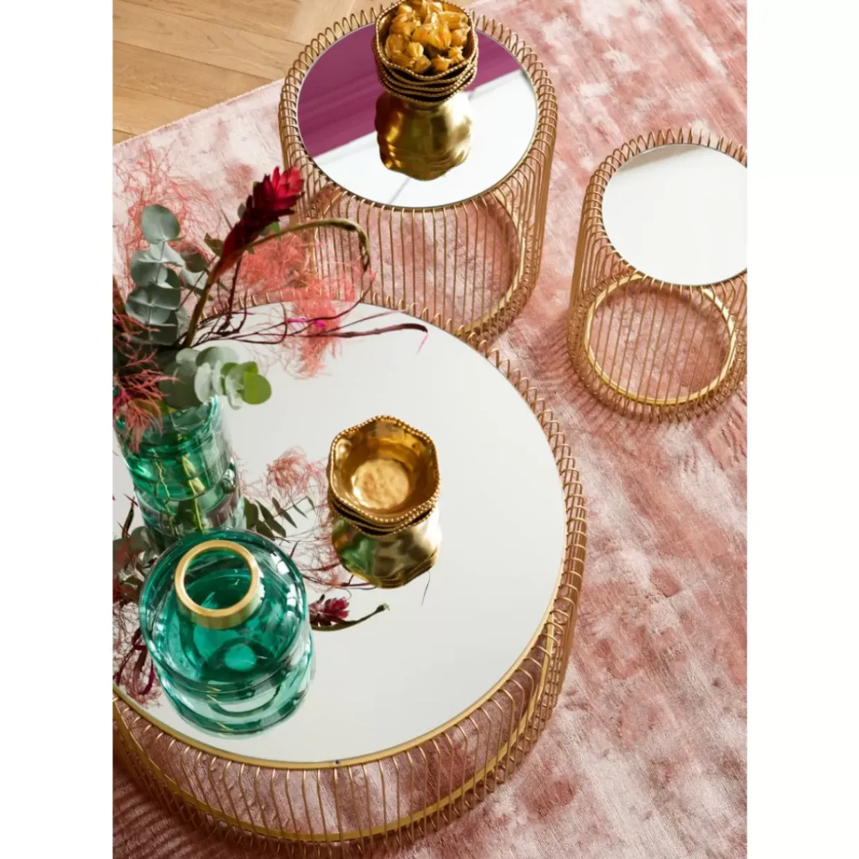 Couchtisch Wire Uno Brass O80Cm