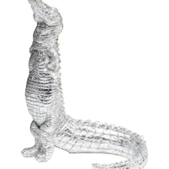 Deko Figur Alligator Silber 39Cm