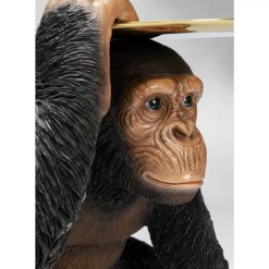 Deko Figur Butler Playing Chimp Schwarz 52Cm