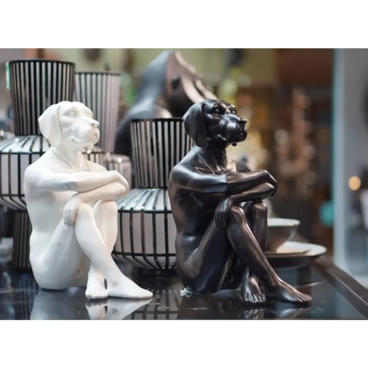 Deko Figur Gangster Dog Cream