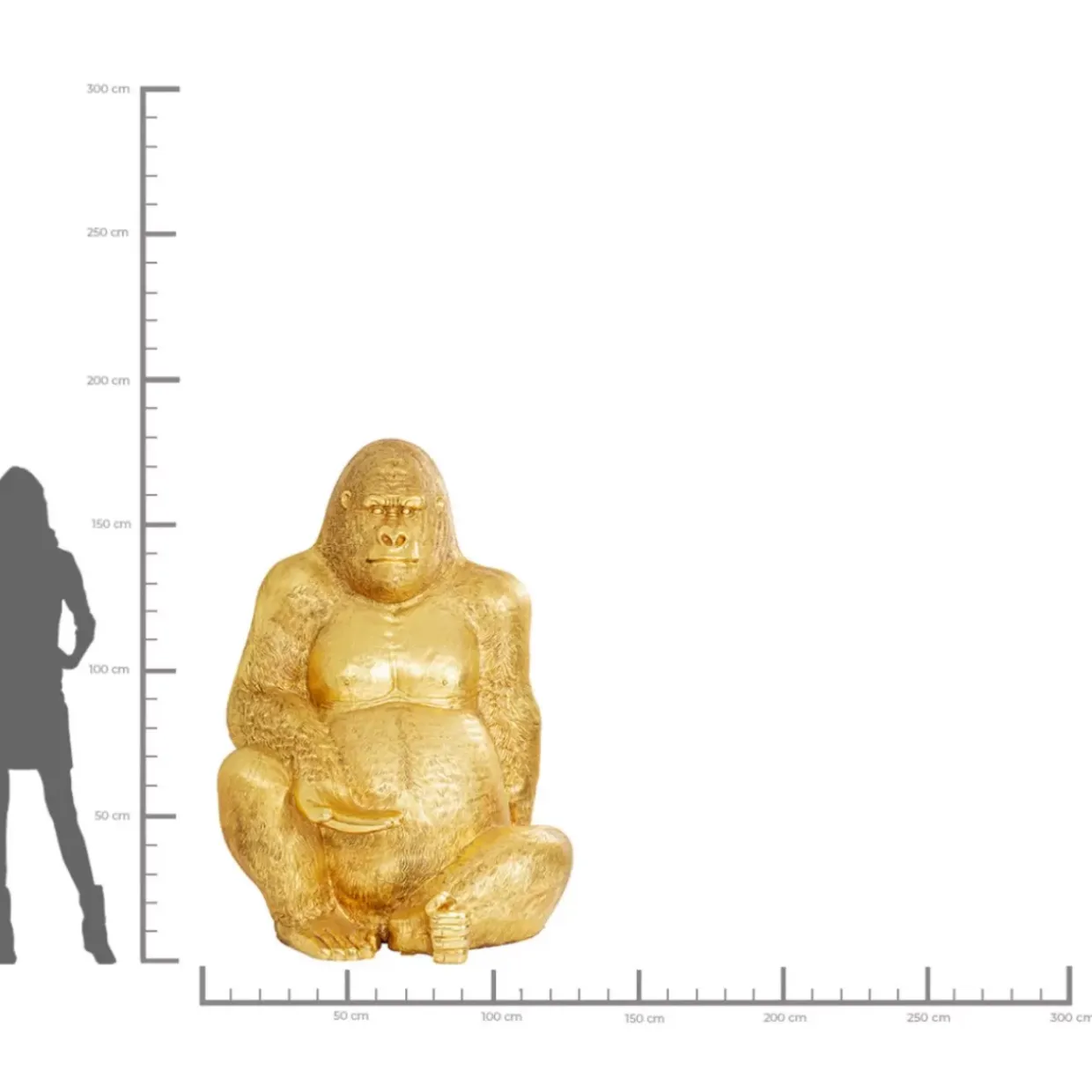 Deko Figur Gorilla Gold Xl 180