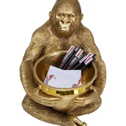 Deko Figur Gorilla Holding Bowl Gold