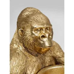 Deko Figur Gorilla Holding Bowl Gold