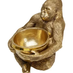 Deko Figur Gorilla Holding Bowl Gold