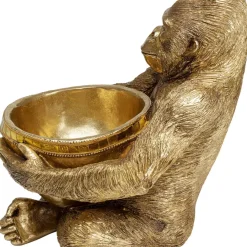 Deko Figur Gorilla Holding Bowl Gold