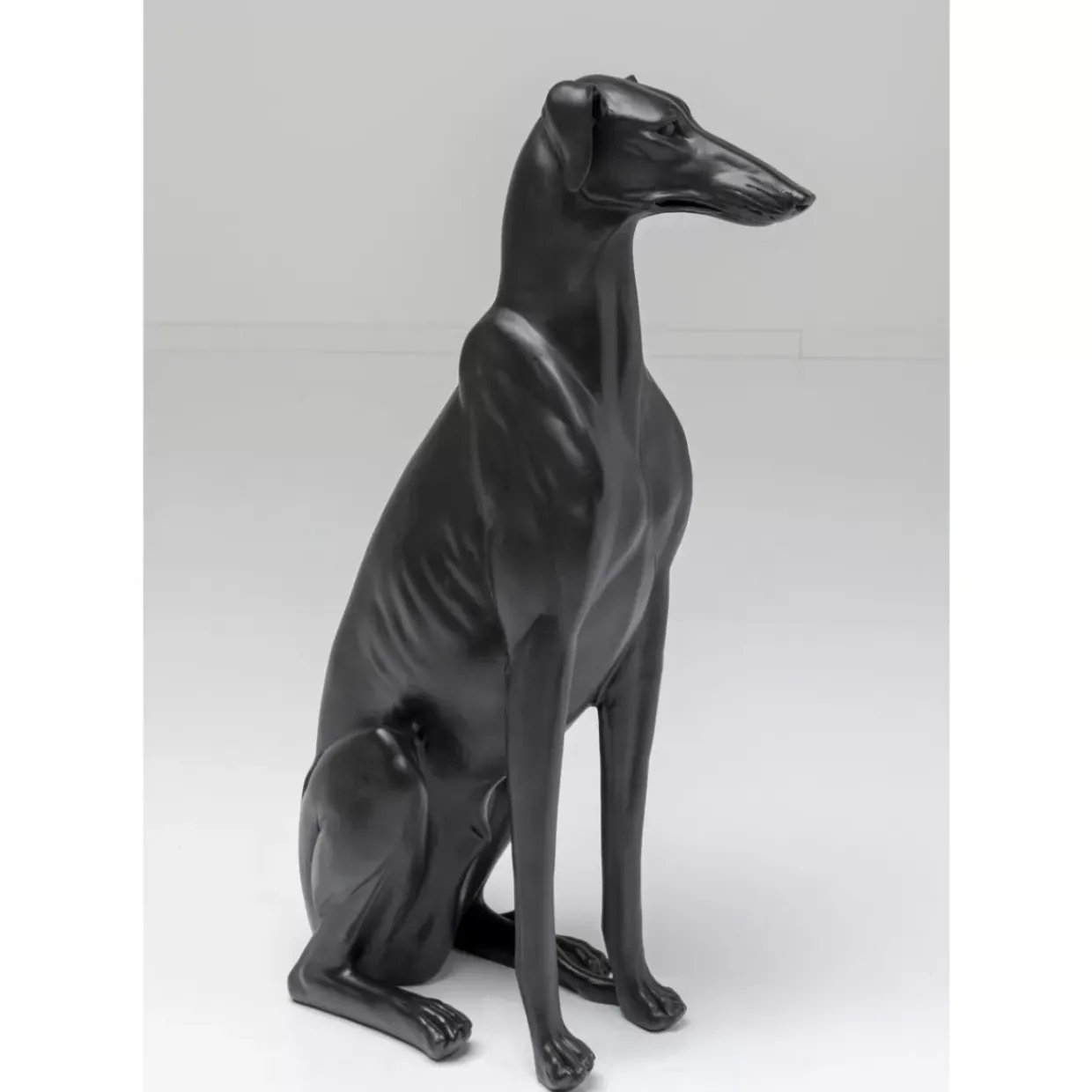 Deko Figur Greyhound Bruno Schwarz Matt 80Cm