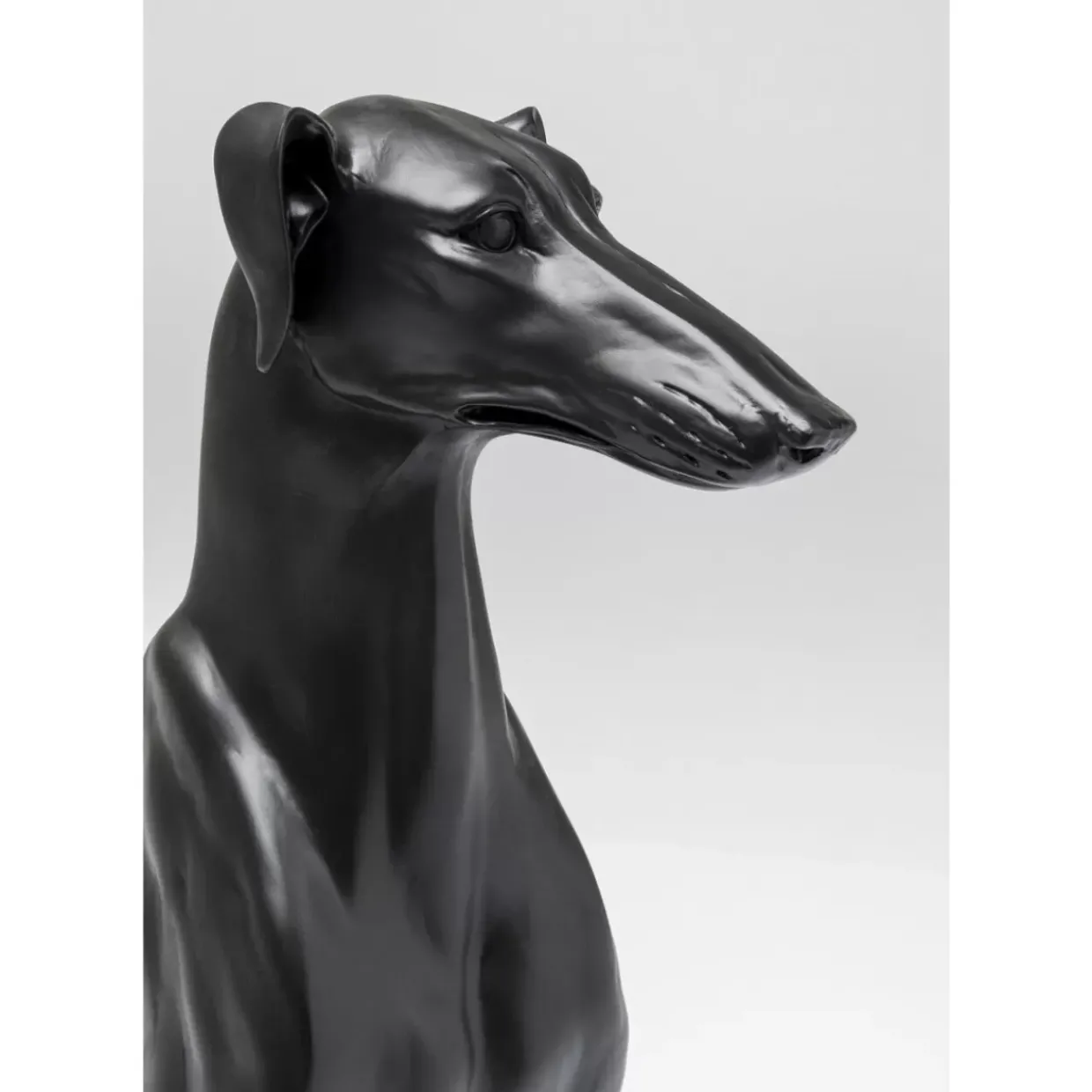 Deko Figur Greyhound Bruno Schwarz Matt 80Cm