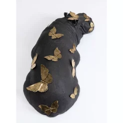 Deko Figur Hippo Butterflies 35Cm