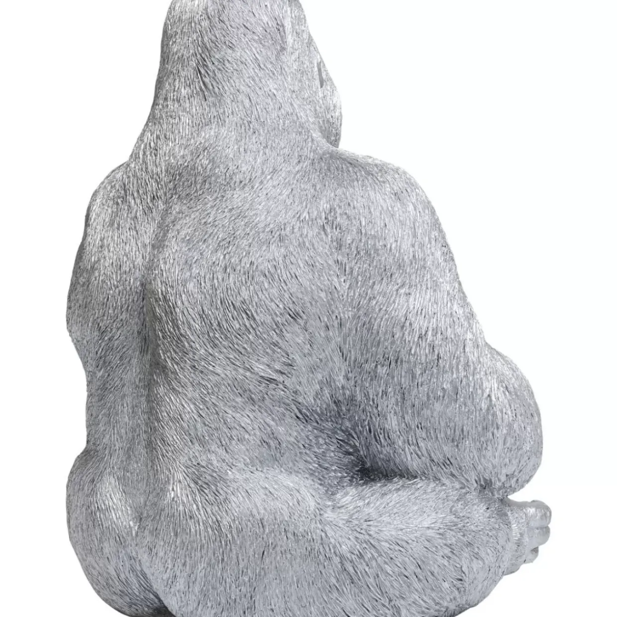 Deko Figur Monkey Gorilla Side Xl Silber Matt