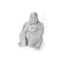 Deko Figur Monkey Gorilla Side Xl Silber Matt