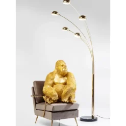 Deko Figur Monkey Gorilla Side Xl Gold
