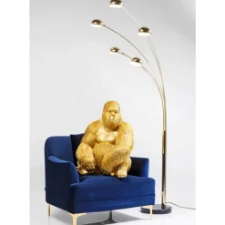 Deko Figur Monkey Gorilla Side Xl Gold