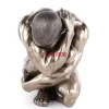Deko Figur Nude Man Hug Bronze 54Cm