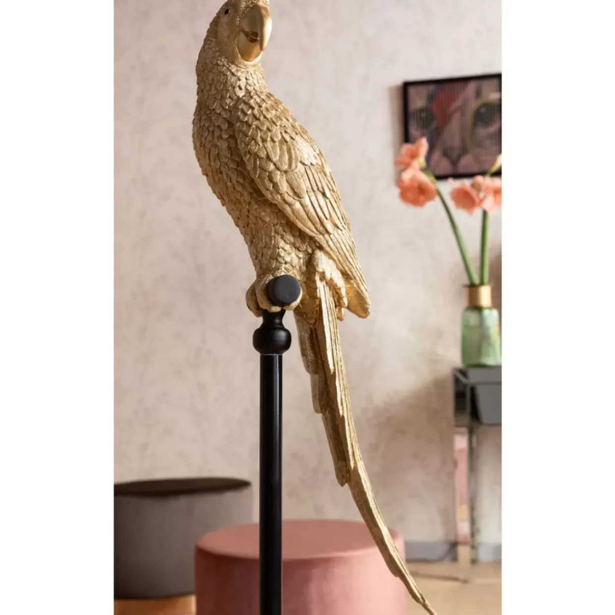 Deko Figur Parrot Gold