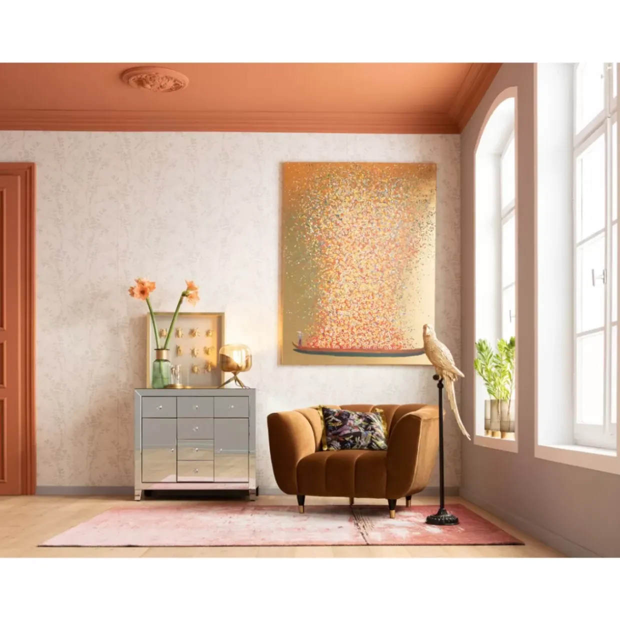 Deko Figur Parrot Gold