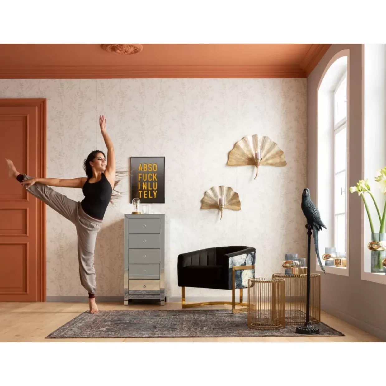 Deko Figur Parrot Petrol