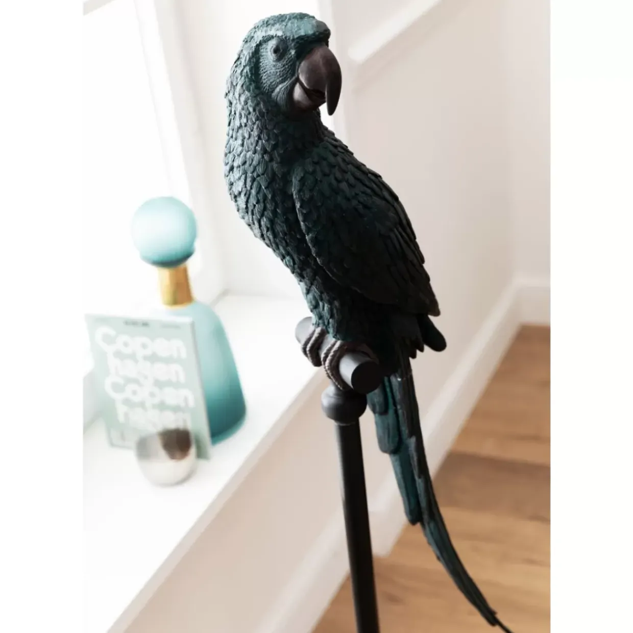 Deko Figur Parrot Petrol