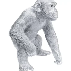 Deko Figur Playing Ape Silber 50