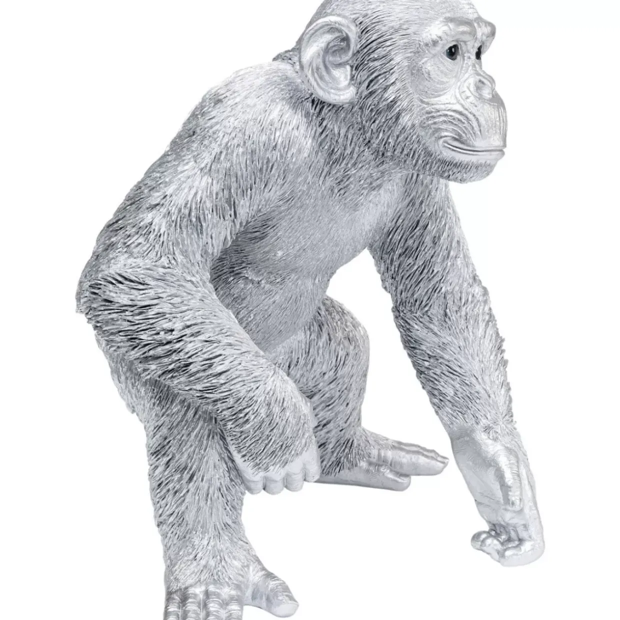 Deko Figur Playing Ape Silber 50