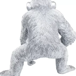 Deko Figur Playing Ape Silber 50