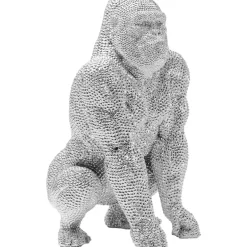 Deko Figur Shiny Gorilla Silber 46Cm