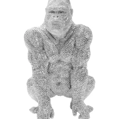 Deko Figur Shiny Gorilla Silber 46Cm