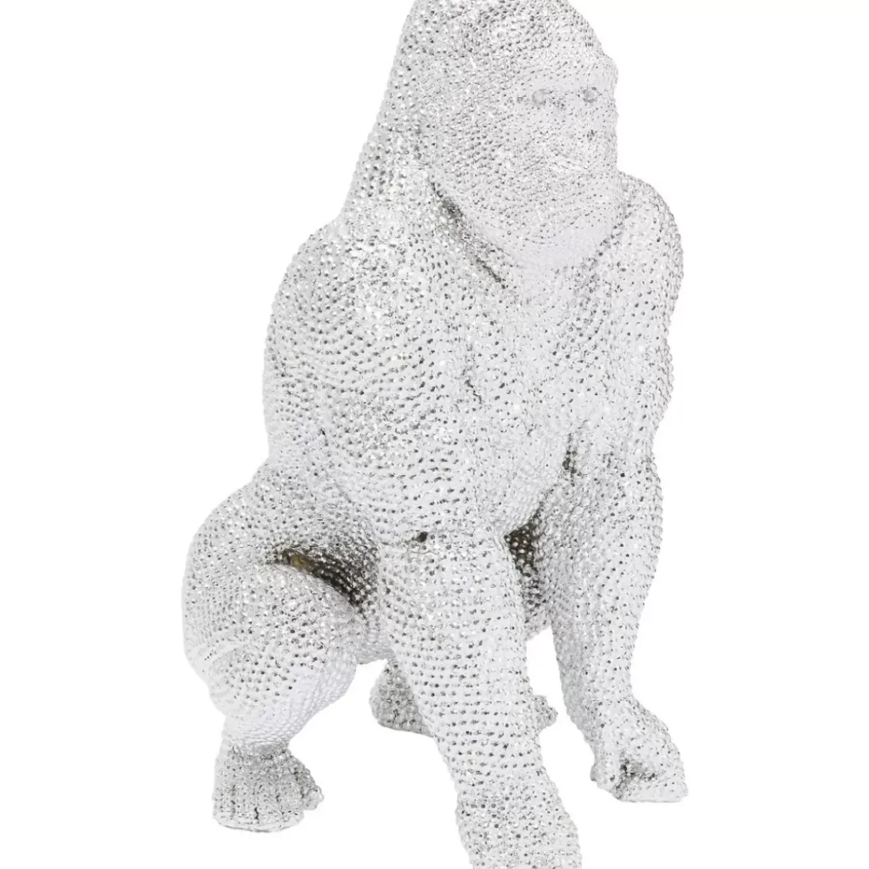 Deko Figur Shiny Gorilla Silber 80Cm