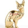 Deko Figur Sitting Cat Audrey Gold 27Cm