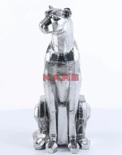 Deko Figur Sitting Cat Rivet Chrome