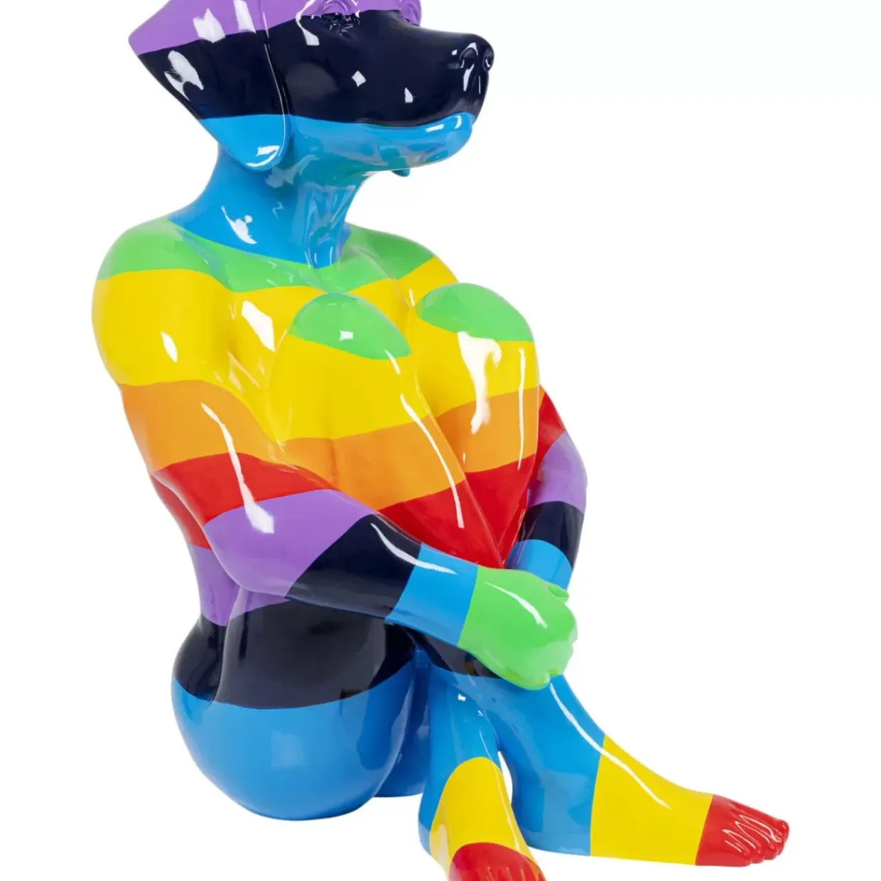 Deko Figur Sitting Dog Rainbow 173