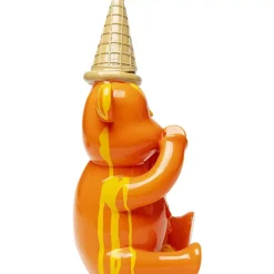 Deko Figur Sitting Gelato Bear Orange 37Cm