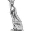 Deko Figur Sitting Leopard Silber 150Cm