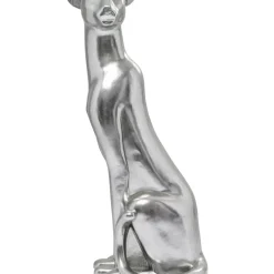 Deko Figur Sitting Leopard Silber 150Cm