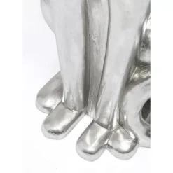 Deko Figur Sitting Leopard Silber 150Cm