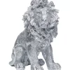 Deko Figur Sitting Lion Silber 42Cm