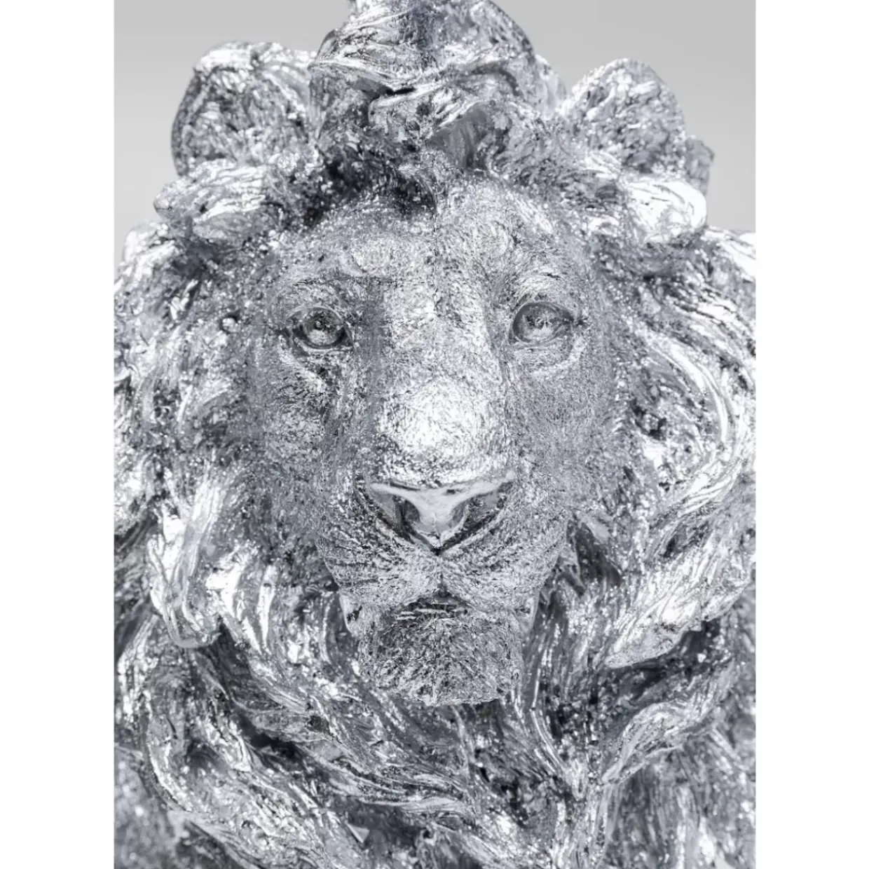 Deko Figur Sitting Lion Silber 42Cm