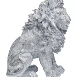 Deko Figur Sitting Lion Silber 42Cm