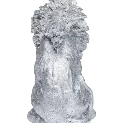 Deko Figur Sitting Lion Silber 42Cm