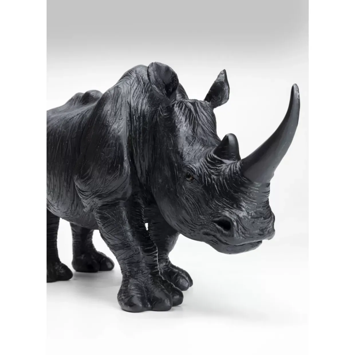 Deko Figur Walking Rhino Schwarz