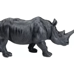 Deko Figur Walking Rhino Schwarz