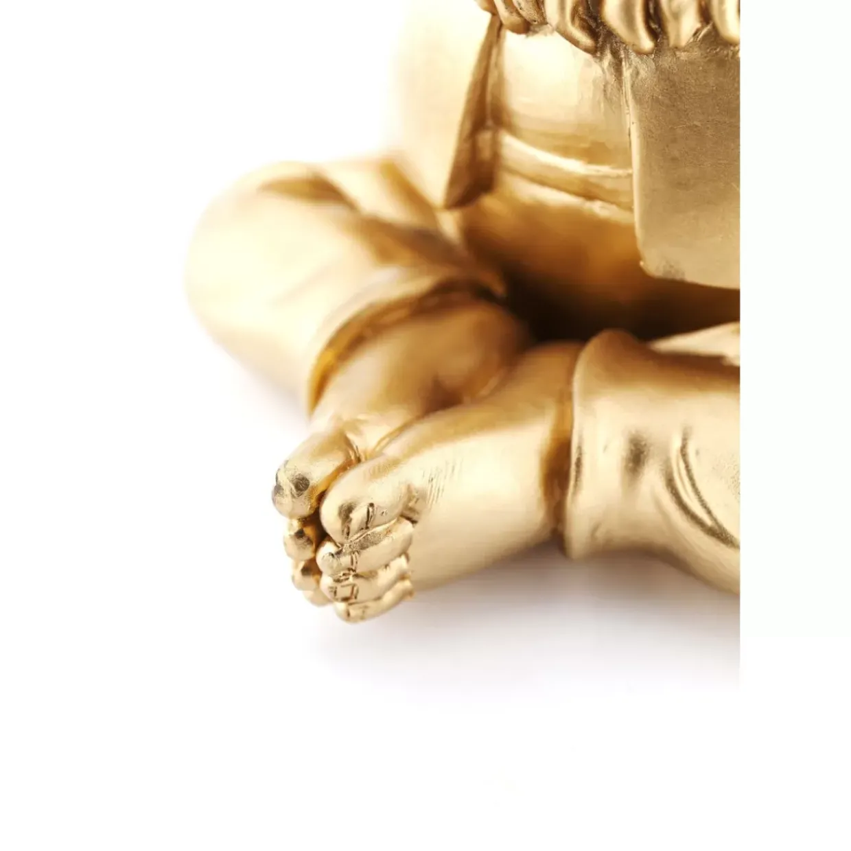 Deko Figur Zwerg Meditation Gold Grun 19Cm